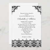 Einladung zur Black Lace Hochzeit (Vorne/Hinten)