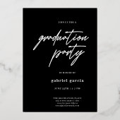 Einladung zur Black Modern Script Graduation Party (Rückseite)