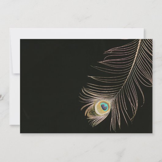 Einladung zur Black Peackock Hochzeit (Rückseite)