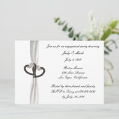 Einladung zur Black & White Diamond Engagement Par (Stehend Vorderseite)