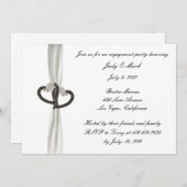 Einladung zur Black & White Diamond Engagement Par (Vorne/Hinten)