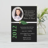 Einladung zur Black, White & Green Graduation Part (Stehend Vorderseite)