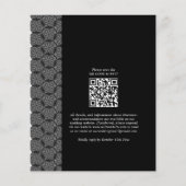 Einladung zur Black & White Lace Hochzeit Flyer (Hinten)