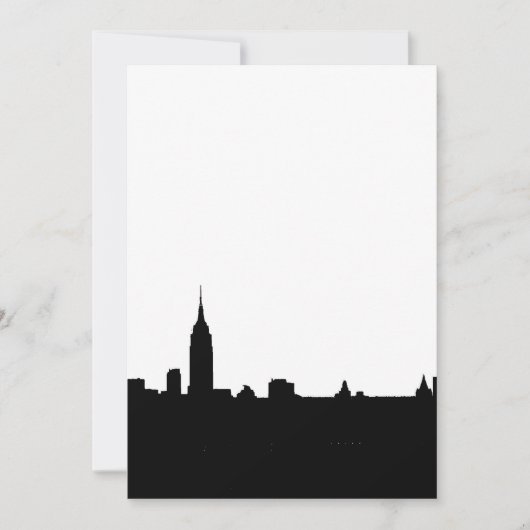Einladung zur Black & White New York Silhouette (Vorderseite)