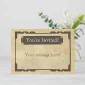 Einladung zur Blank Antique Theme Party (Stehend Vorderseite)