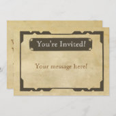 Einladung zur Blank Antique Theme Party (Vorne/Hinten)