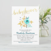 Einladung zur Bläserndusche aus Gold Stripe (Stehend Vorderseite)