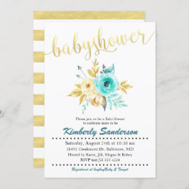 Einladung zur Bläserndusche aus Gold Stripe