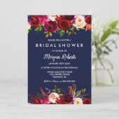 Einladung zur Blauen Brautdusche von Navy Blue Bur (Stehend Vorderseite)