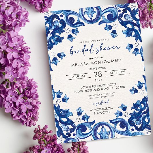 Einladung zur Blauen Bridal Dusche