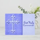 Einladung zur Blauen Erste Heilige Kommune (Stehend Vorderseite)
