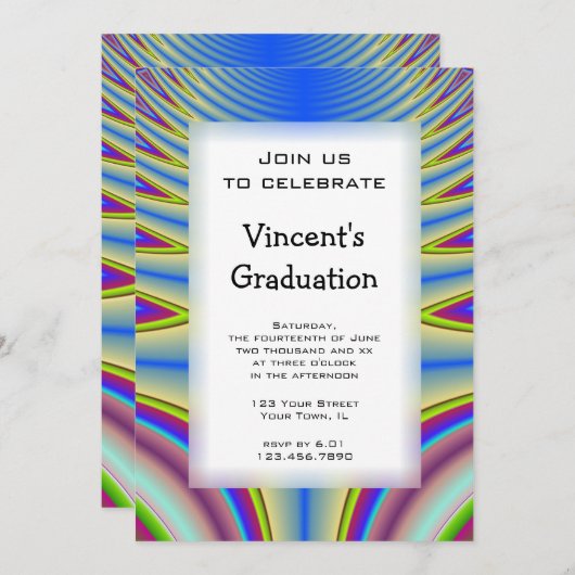 Einladung zur Blauen Gefärbte Krawatte (Vorne/Hinten)