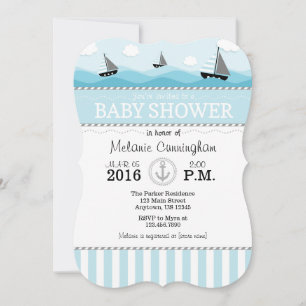 Einladung zur Blauen Nautical Baby-Dusche