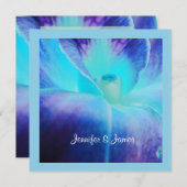 Einladung zur Blauen Orchideenhochzeit (Vorne/Hinten)