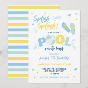 Einladung zur blauen Poolparty