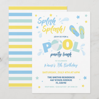 Einladung zur blauen Poolparty