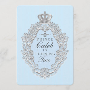 Einladung zur blauen Prinzenparty im Vintage-Märch