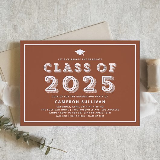 Einladung zur Blauen Retro-Typografy Graduation Pa