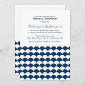 Einladung zur Blauen Scallop Muster Bridal Dusche (Vorne/Hinten)