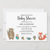 Einladung zur Blauen Tribal Animal Baby Shower (Vorderseite)