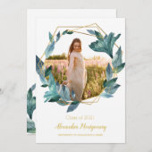 Einladung zur Blauer Foto (Vorne/Hinten)