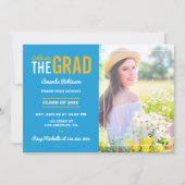 Einladung zur Blue and Gold Graduation Party (Vorderseite)