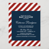 Einladung zur Blue and Red Nautical Baby Shower (Vorne/Hinten)