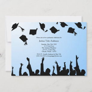 Einladung zur Blue Black Silhouette Graduation Par