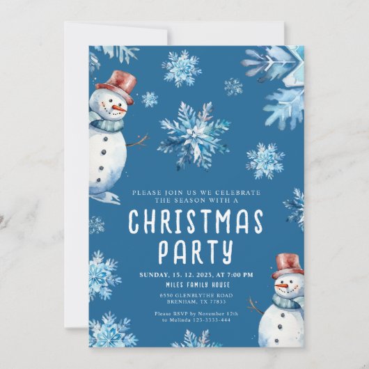 Einladung zur Blue Christmas Holiday Party (Vorderseite)