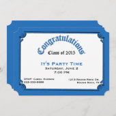 Einladung zur Blue Diploma Graduation Party (Vorne/Hinten)