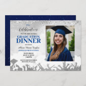 Einladung zur Blue Foto Graduation Party (Vorne/Hinten)