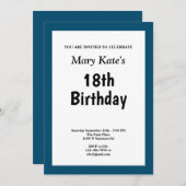 Einladung zur Blue Gerahmt Birthday Party (Vorne/Hinten)