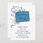 Einladung zur Blue Graduation Party (Vorne/Hinten)