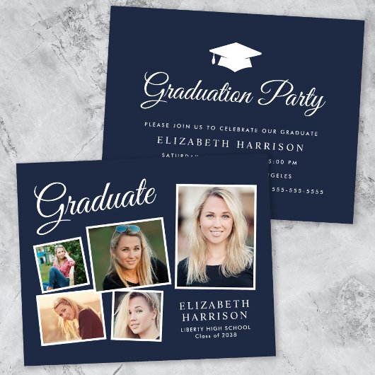 Einladung zur Blue Graduation Party für Budget 5 F