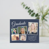 Einladung zur Blue Graduation Party für Budget 5 F (Stehend Vorderseite)
