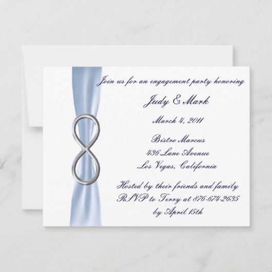 Einladung zur Blue Infinity Wedding Engagement Par (Vorderseite)