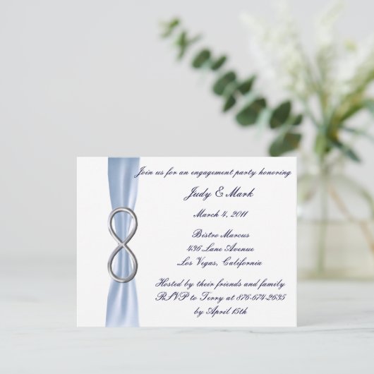 Einladung zur Blue Infinity Wedding Engagement Par (Stehend Vorderseite)