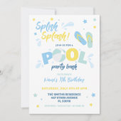 Einladung zur Blue Pool Party (Vorderseite)