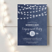 Einladung zur Blue String Lights-Engagement-Party