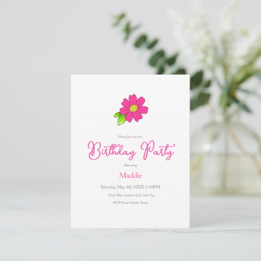 Einladung zur Blume (Stehend Vorderseite)