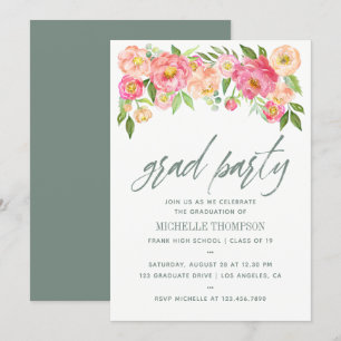 Einladung zur Blume der Graduierungspartei Peony