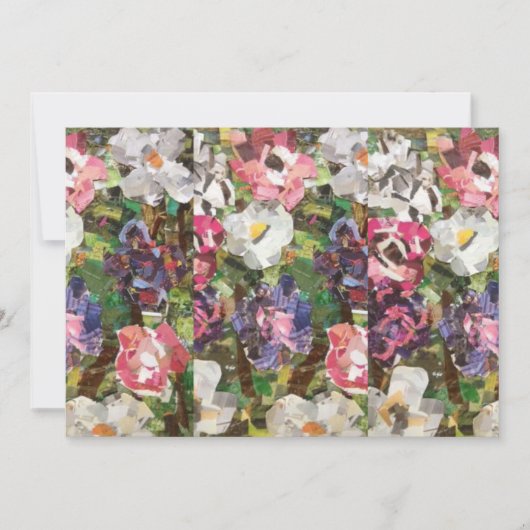 Einladung zur Blume von rosa Papier (Vorderseite)