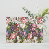 Einladung zur Blume von rosa Papier (Stehend Vorderseite)