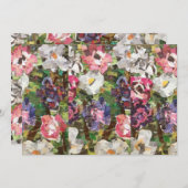 Einladung zur Blume von rosa Papier (Vorne/Hinten)