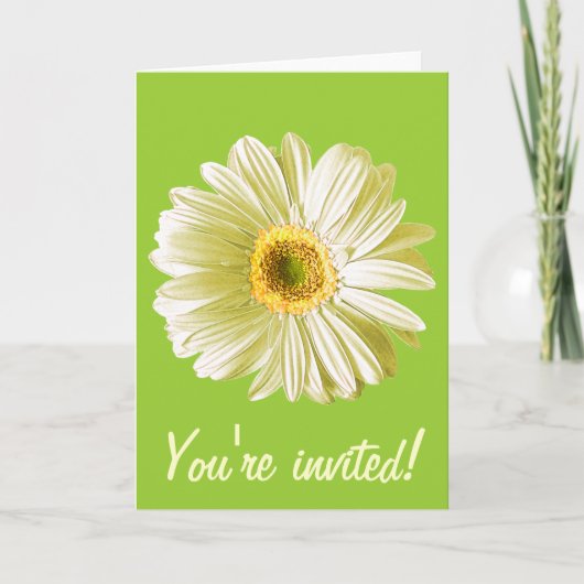 Einladung zur Blume "White Daisy" (Vorderseite)