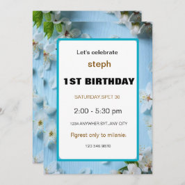 Einladung zur Blume zum ersten Geburtstag
