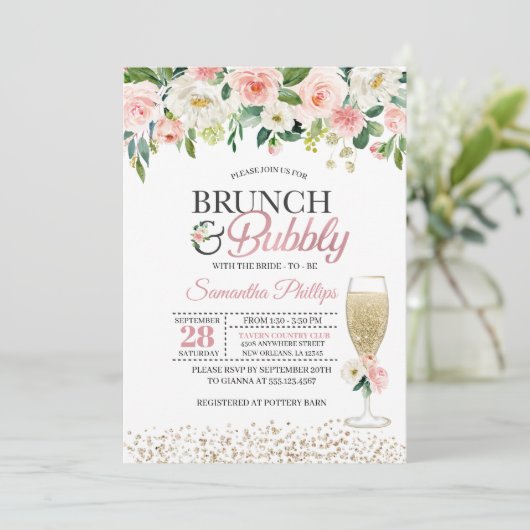 Einladung zur Blumendusche (Stehend Vorderseite)