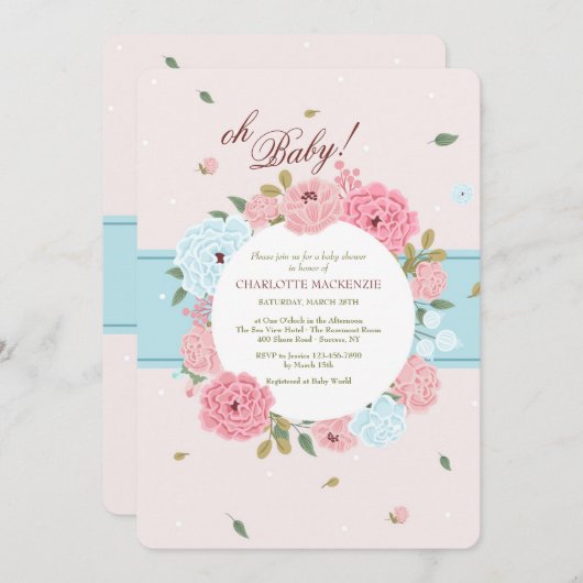 Einladung zur Blumendusche (Vorne/Hinten)