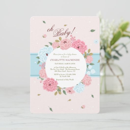 Einladung zur Blumendusche (Stehend Vorderseite)