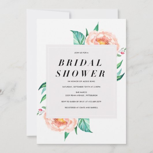 Einladung zur Blumendusche (Vorderseite)